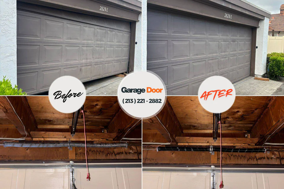 Before and after: garage door repair Azalea Park, FL